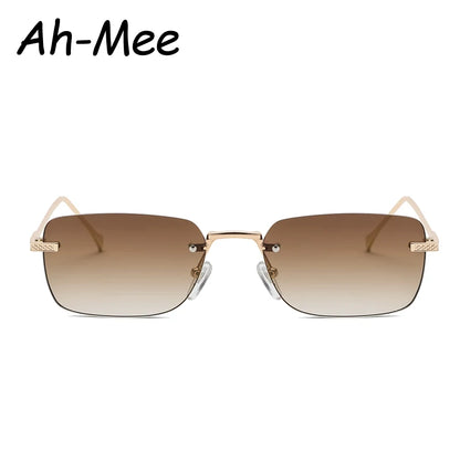 Rimless Square Rectangle Punk Sunglasses