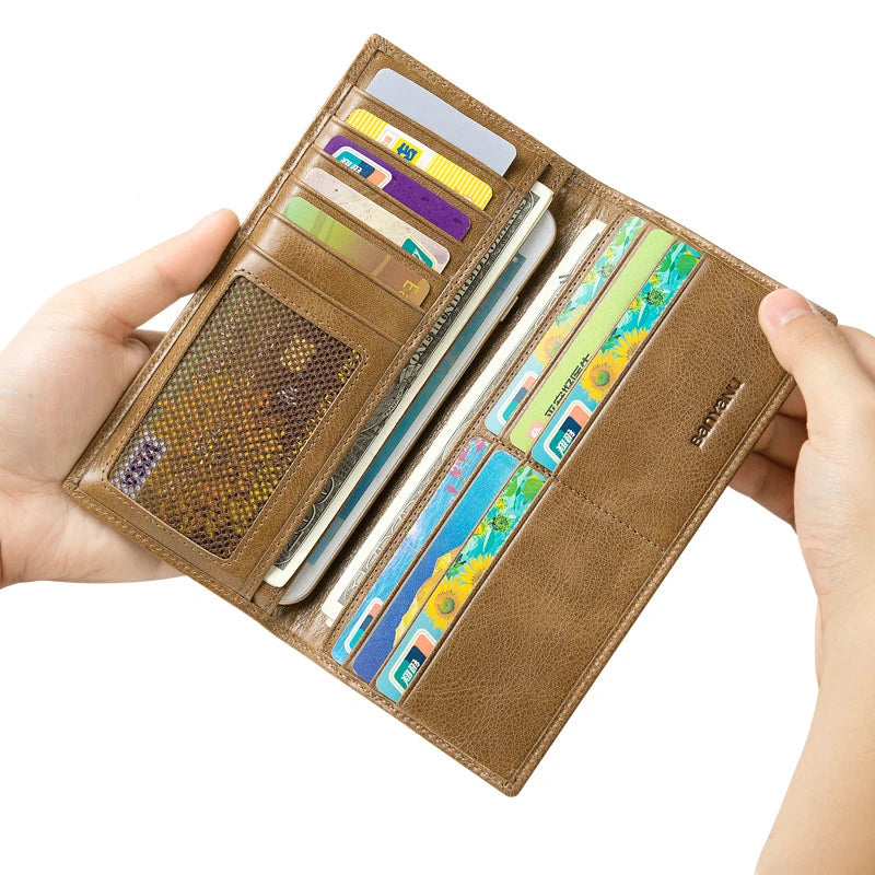 Dünne, weiche Echtleder-Geldbörse mit Kartenhalter