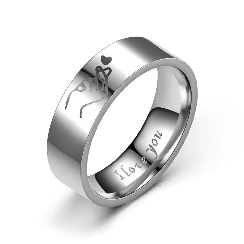 Heart-Shaped Romantic Anniversary Couple Rings
