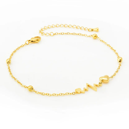 Stainless Steel Love Heart  Anklet Jewelry