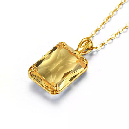 Pendentif en pierre précieuse en cristal, collier en or et argent sterling