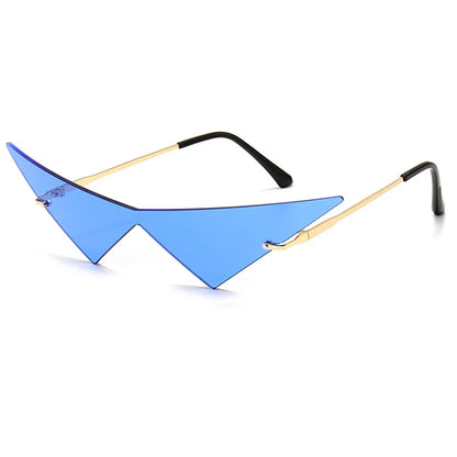 Damen-Sonnenbrille im Oversize-Design mit UV400-Schutz und randlosem Cat-Eye-Design 