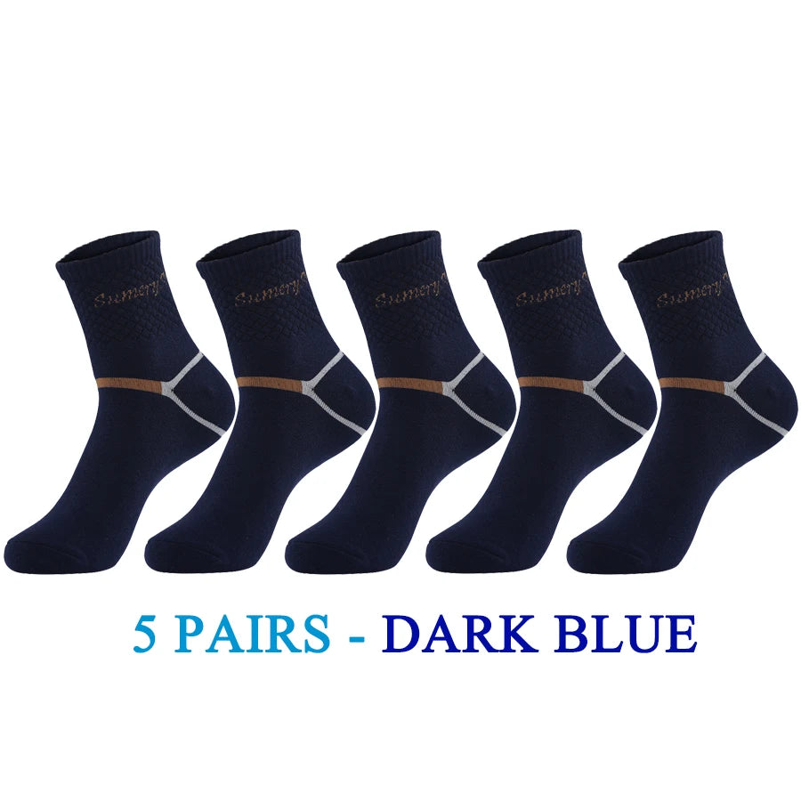 5 Paar Herren-Sportsocken aus Baumwolle – Lange Sportsocken zum Laufen und Wandern