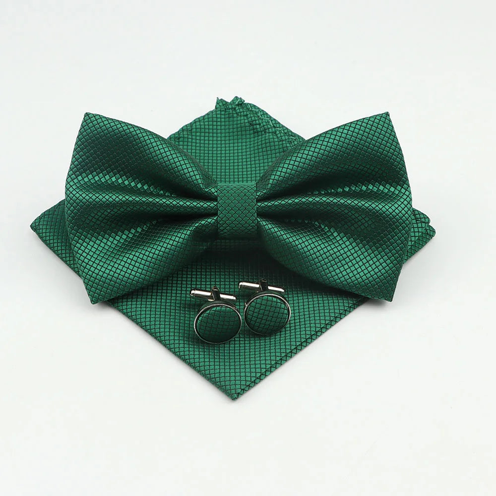 Men's Formal Pocket Square Cufflinks Polyester Bowtie
