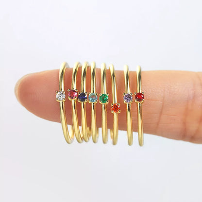 Women Gold Zirconia Pinky Ring