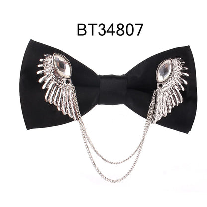 Black Metal Decorated Bowtie for Men