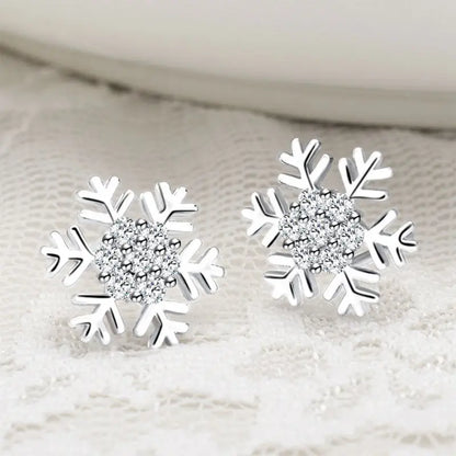 Boucles d'oreilles à breloques flocon de neige Bijoux de Noël Nouvel An