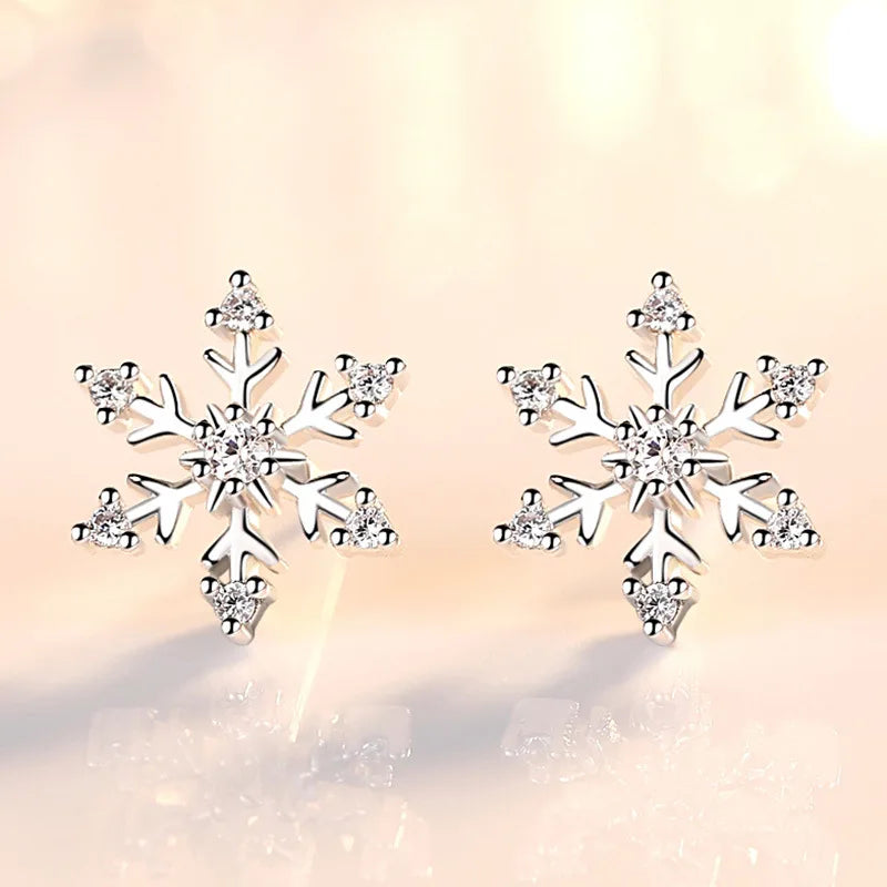 Boucles d'oreilles à breloques flocon de neige Bijoux de Noël Nouvel An