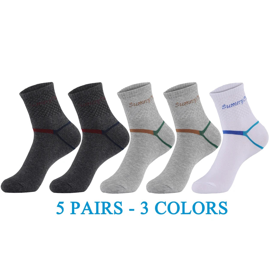 5 Paar Herren-Sportsocken aus Baumwolle – Lange Sportsocken zum Laufen und Wandern
