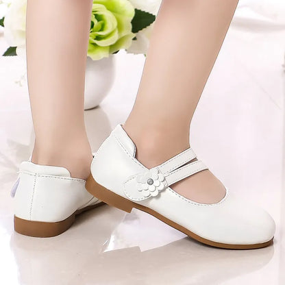 Princess Girls Leather Flowers Shoes