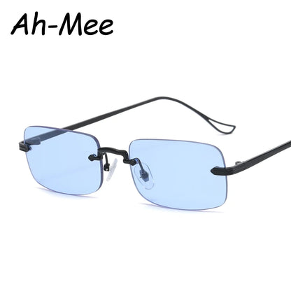 Lunettes de soleil rectangulaires sans monture pour femmes