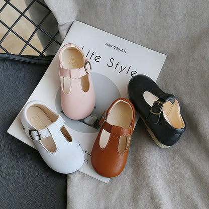 Spring Autumn T Strap Leather Shoes