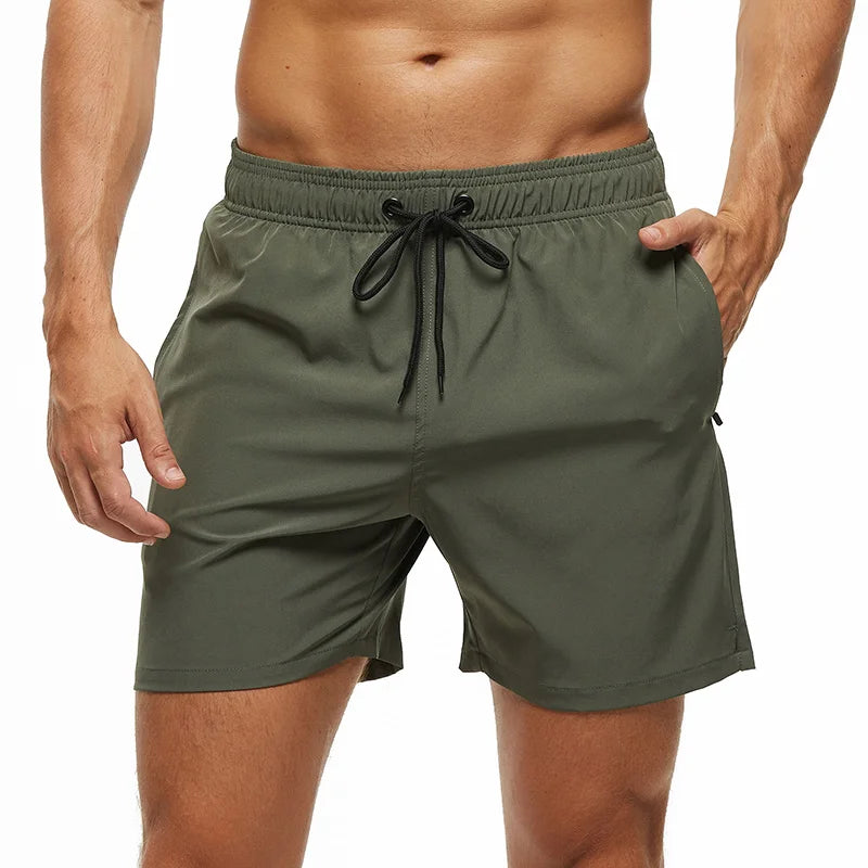 Quick Dry Stretch Swim Trunks with Zipper Pockets