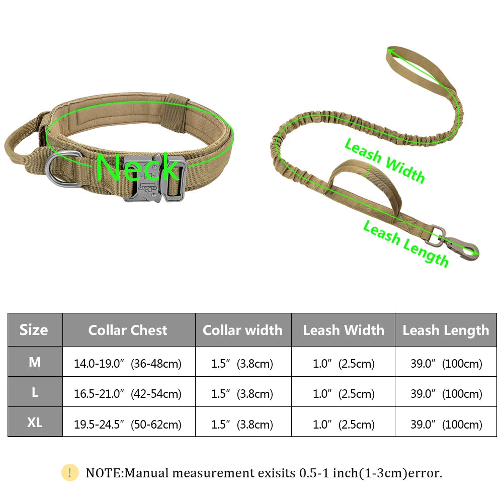 Military Dog Tactical Collar - Pet Training Collars With Handle
