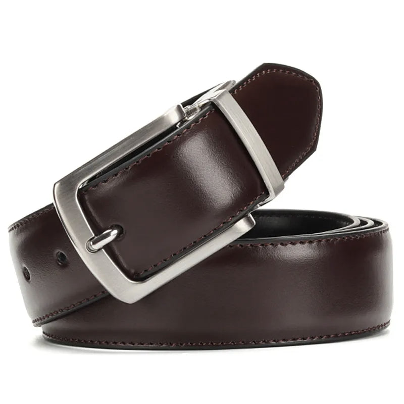 Reversible Men's Leather Belt for Jeans