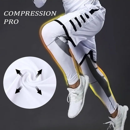 Elastic Compression Pants for Men's