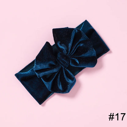 Baby Girls Velvet Headband Big Bow Hair Band Soft Ribbon