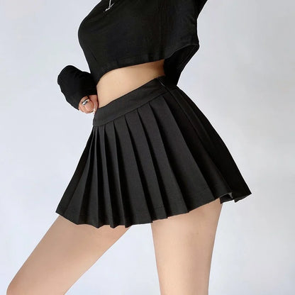 Summer High-Waist Pleated Mini Skirt
