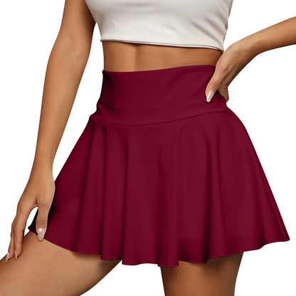 High-Waisted Pleated Summer Sports Skirt
