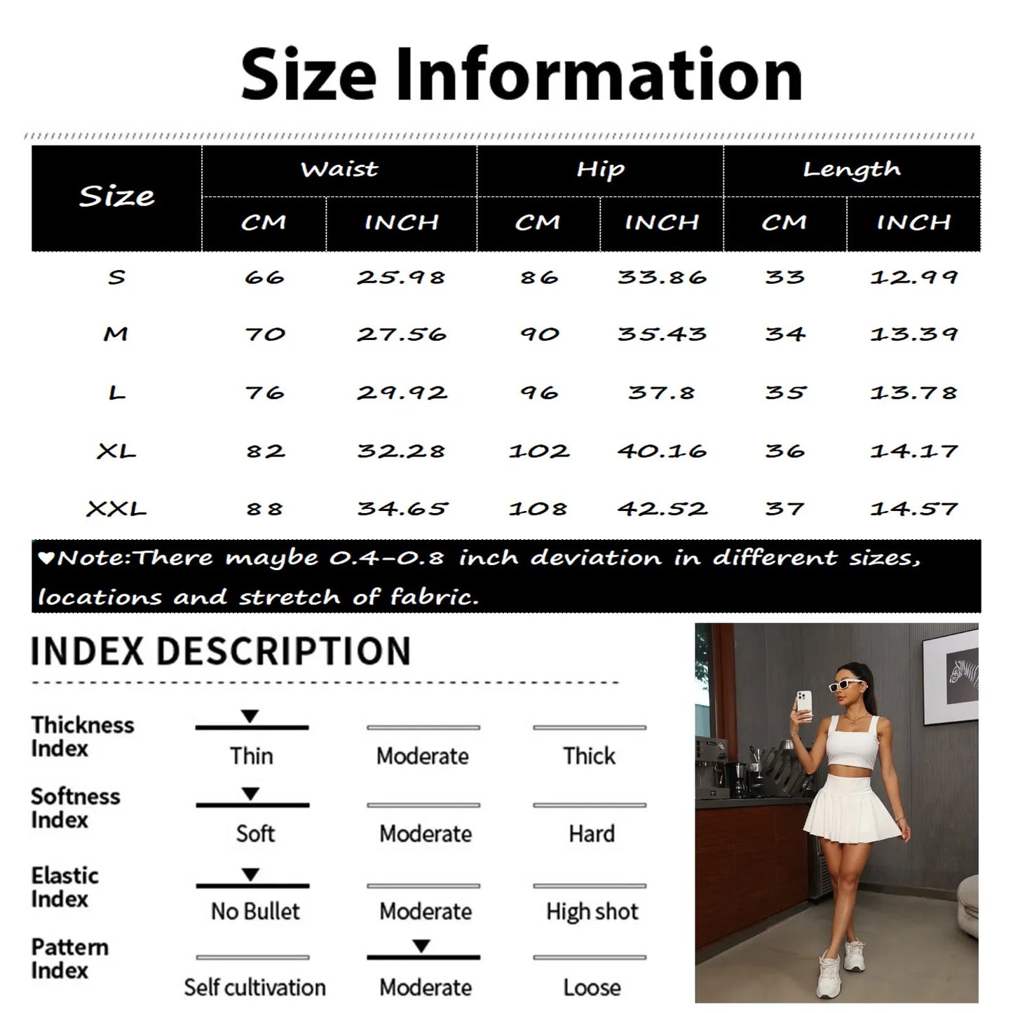 High-Waisted Pleated Summer Sports Skirt
