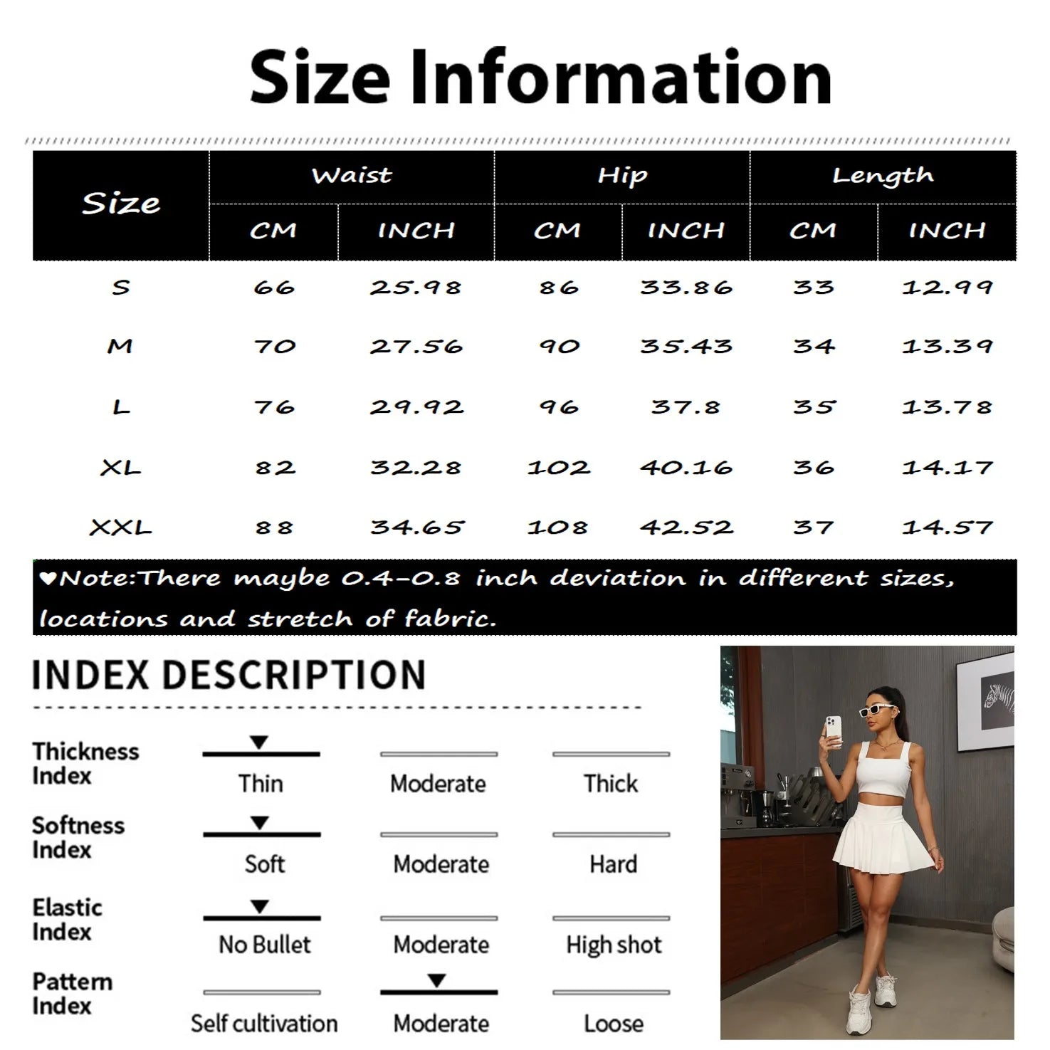 High-Waisted Pleated Summer Sports Skirt
