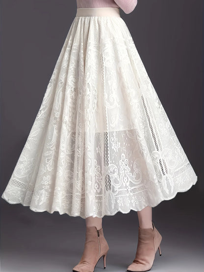 high waist a line skirt
