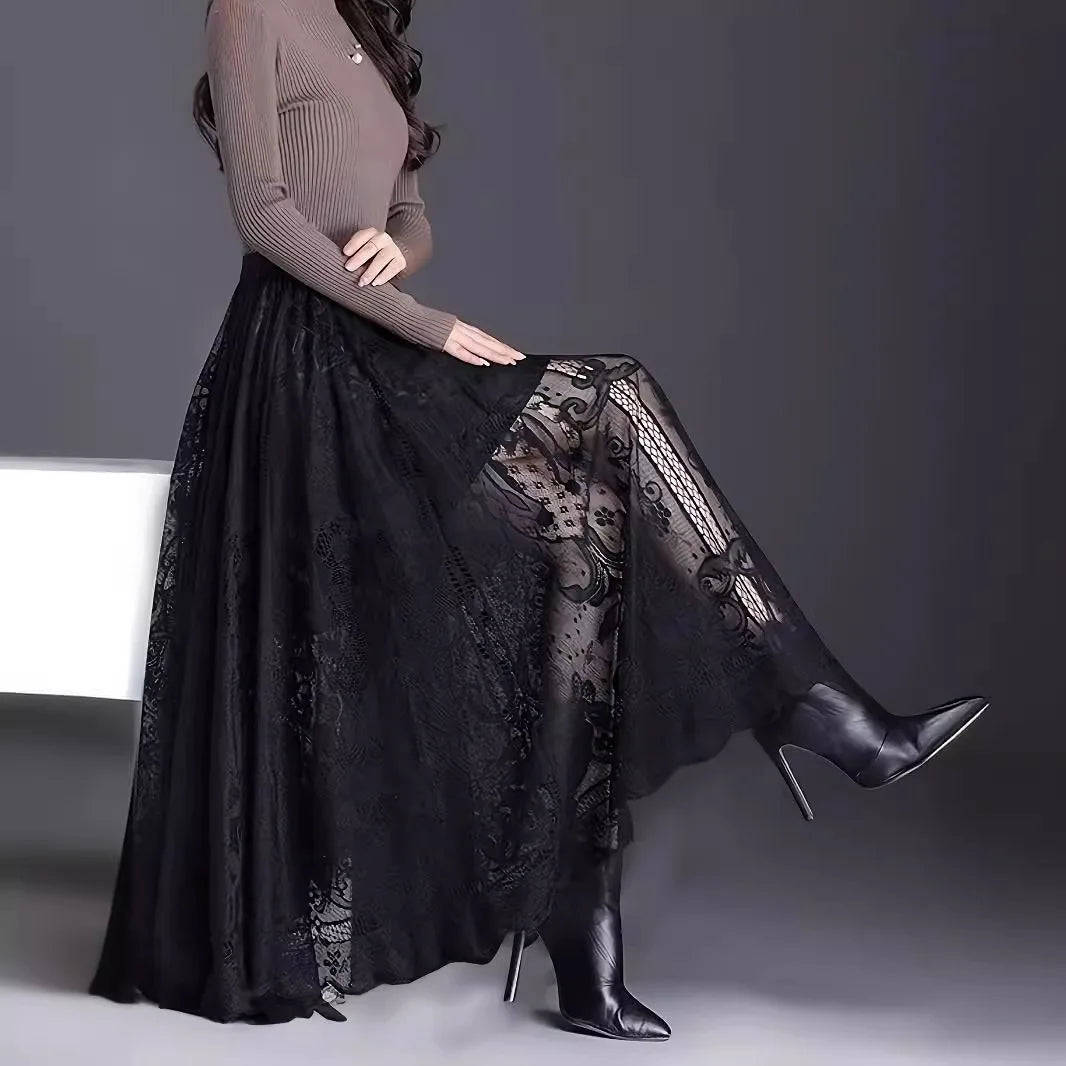 pleated a line skirt
