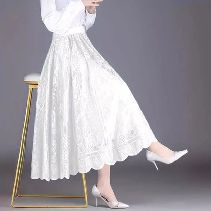 pleated a line skirt
