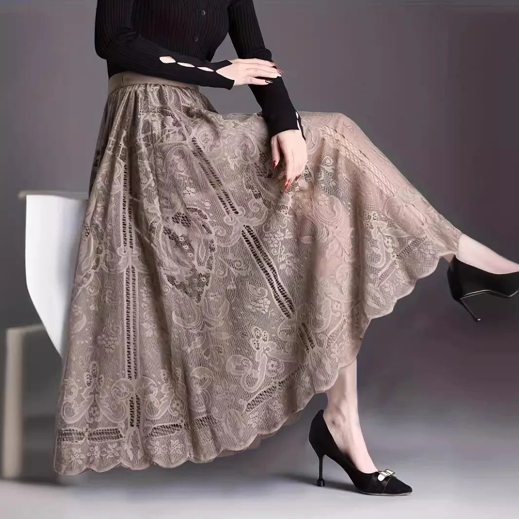 high waist a line skirt
