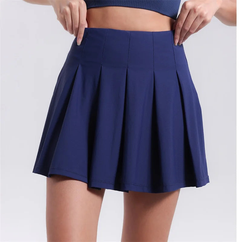 High Waist Tennis Skirt with Safe Hidden Pocket