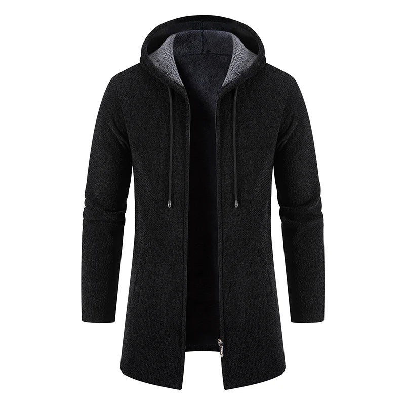 Cozy Hooded Knitwear Jacket for Men
