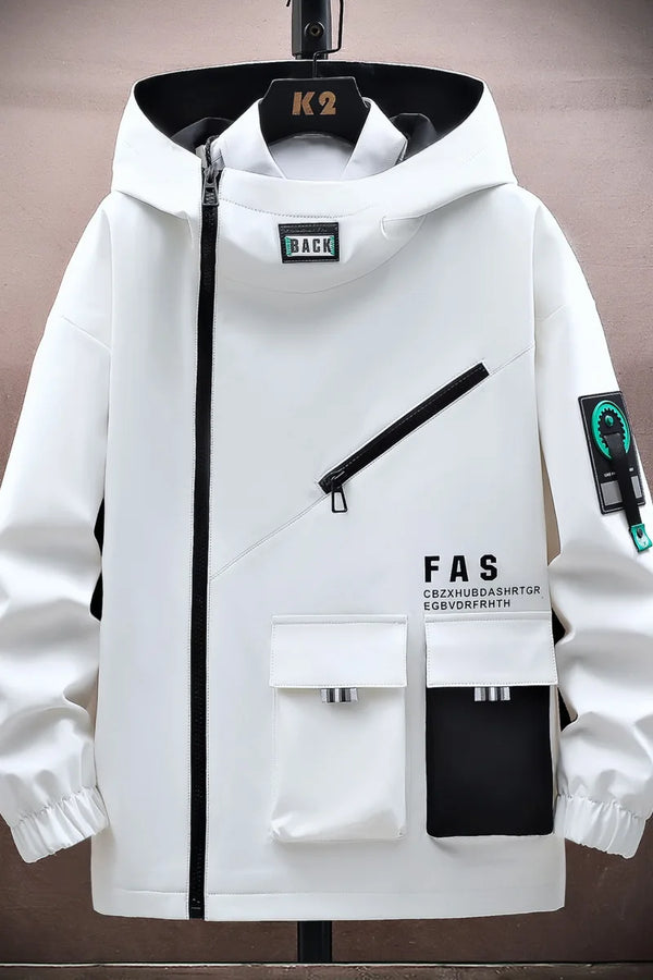 Men's Lightweight Zipper Front Pocket Hooded Jacket