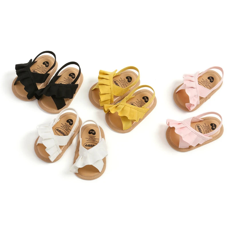 Newborn Infant Baby Girl’s Ruffles Open Toe Sandals