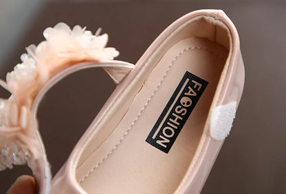 Toddler Infant Lace Crystal Bright Princess Leather shoes
