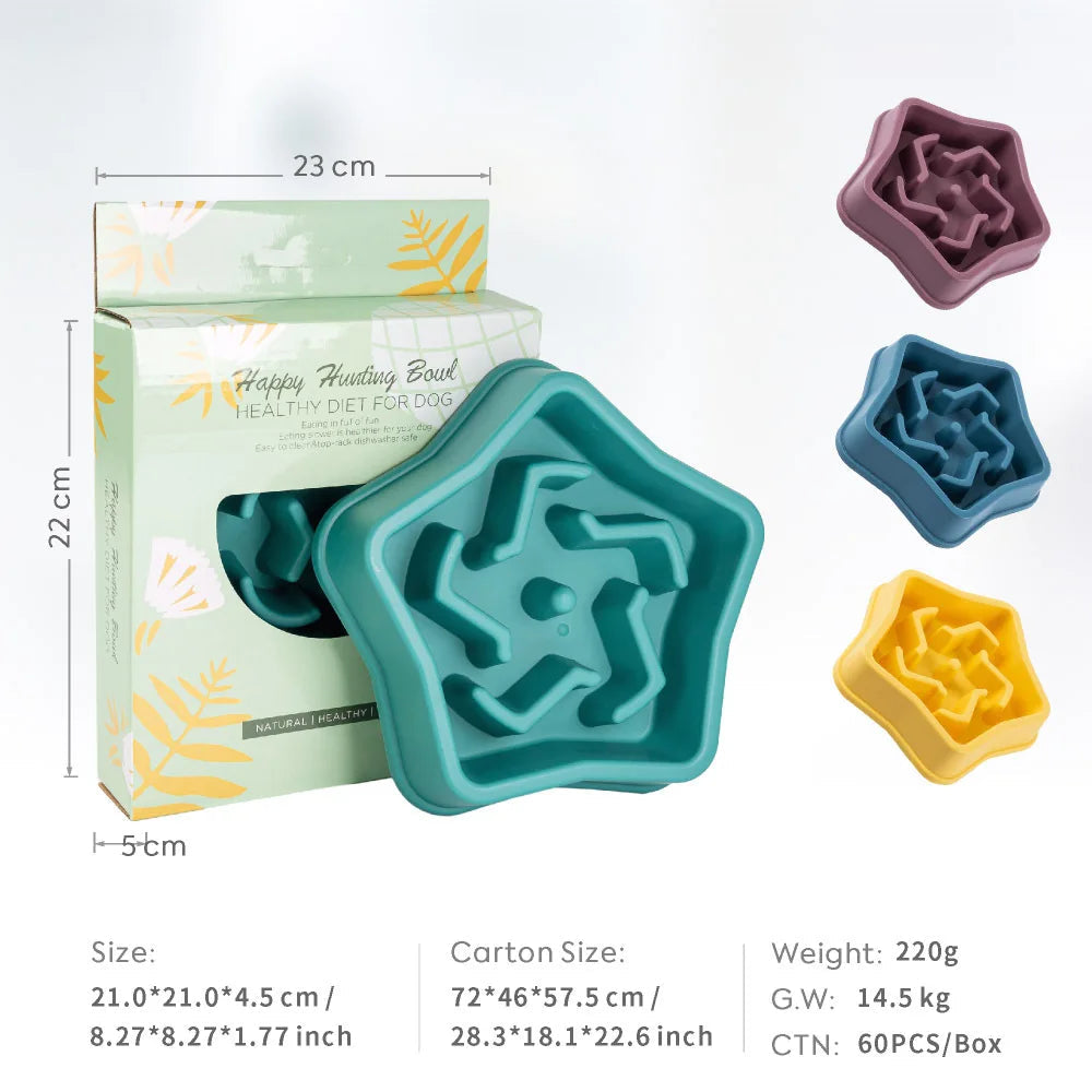Interactive Slow Feeder Dog Bowl Puzzle Toy