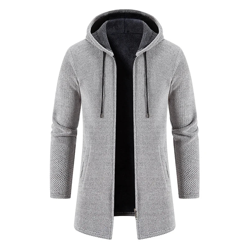Cozy Hooded Knitwear Jacket for Men
