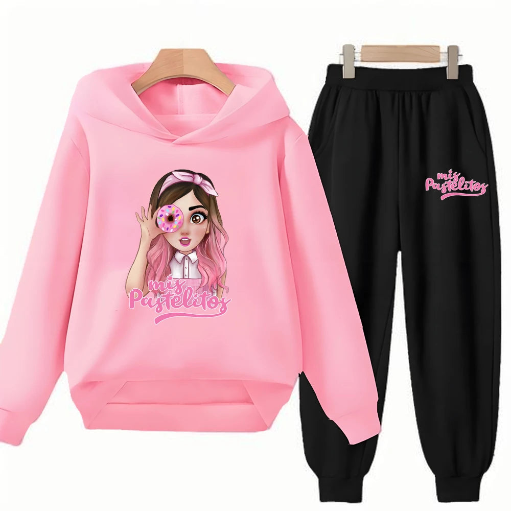 Kids Cartoon Hoodie Sweatshirt Pants Set