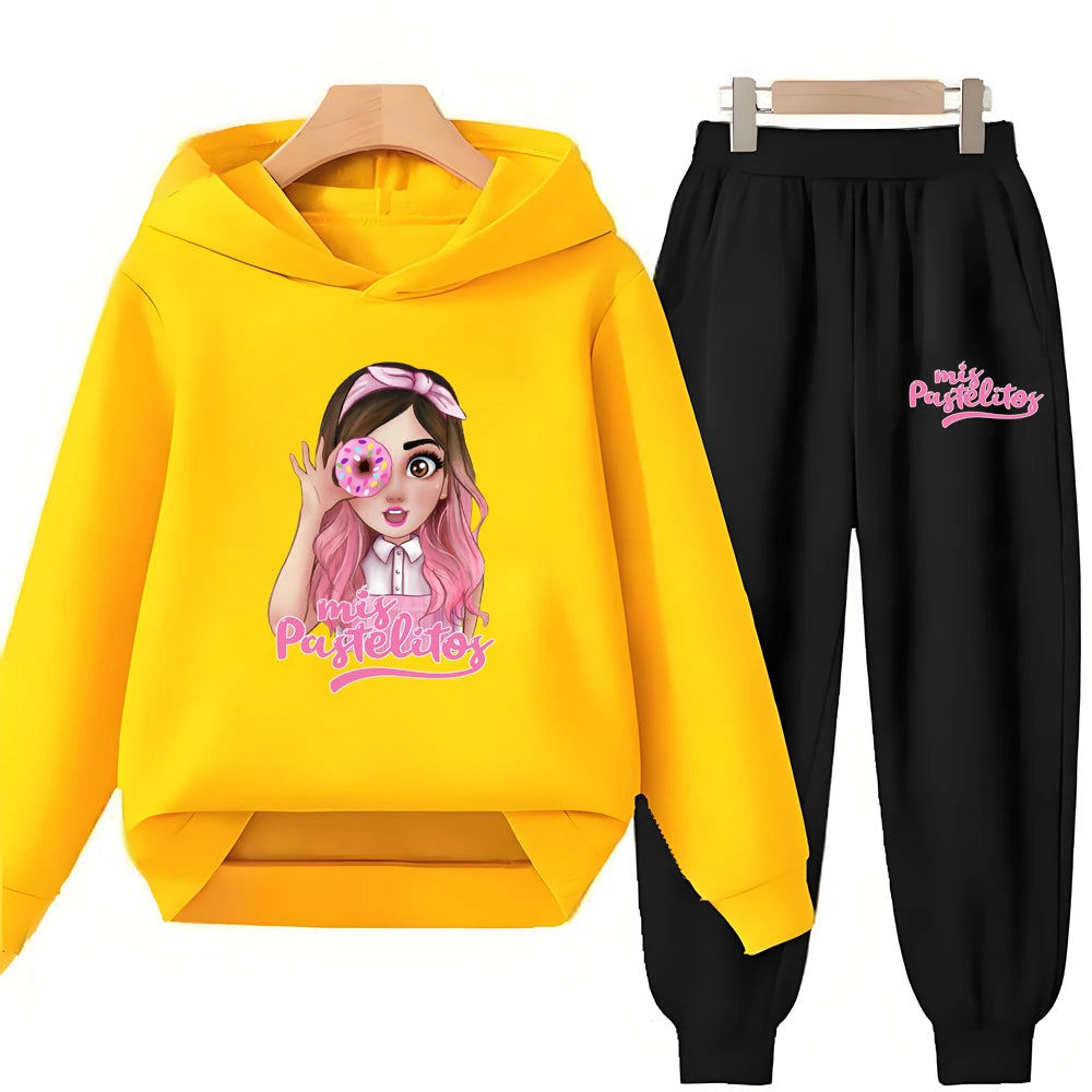 Kids Cartoon Hoodie Sweatshirt Pants Set