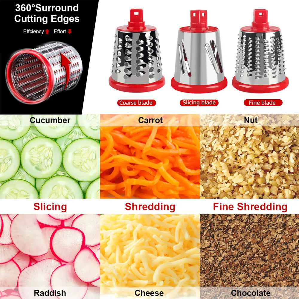 Kitchen Gadget 8-in-1 Garlic Grinder, Potato Shredder, and Vegetable Grater