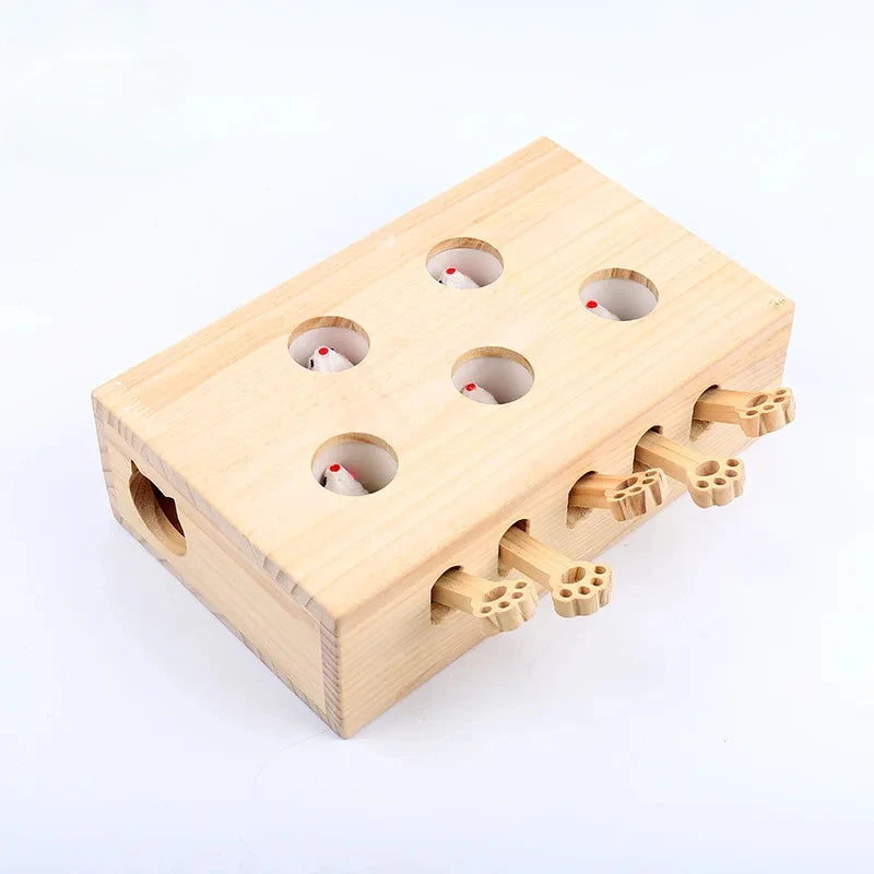 Kitten Indoor Catch Mice Game Interactive Wooden Toys