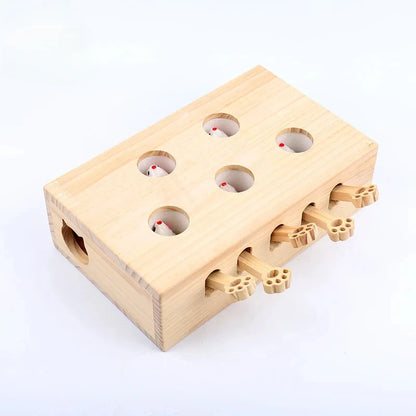 Kitten Indoor Catch Mice Game Interactive Wooden Toys