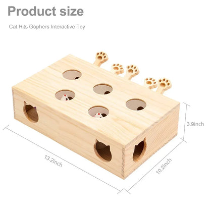 Kitten Indoor Catch Mice Game Interactive Wooden Toys