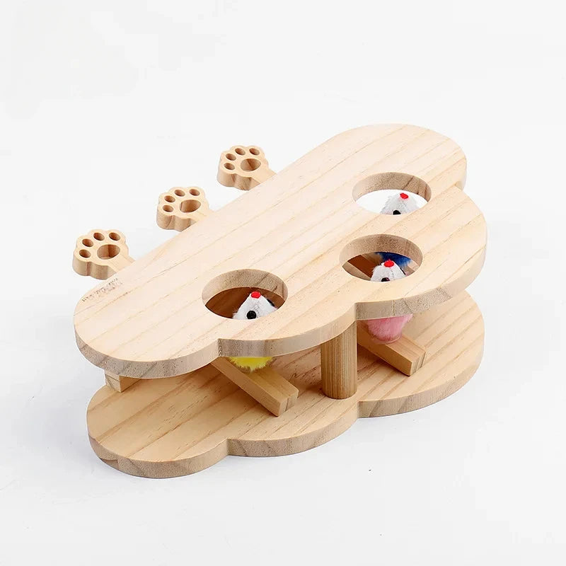 Kitten Indoor Catch Mice Game Interactive Wooden Toys