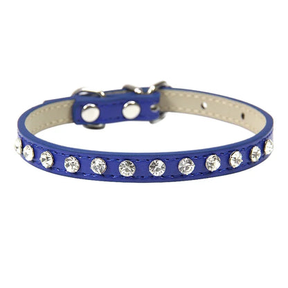 Kitten Luxury Leather Rhinestone Cat Collar