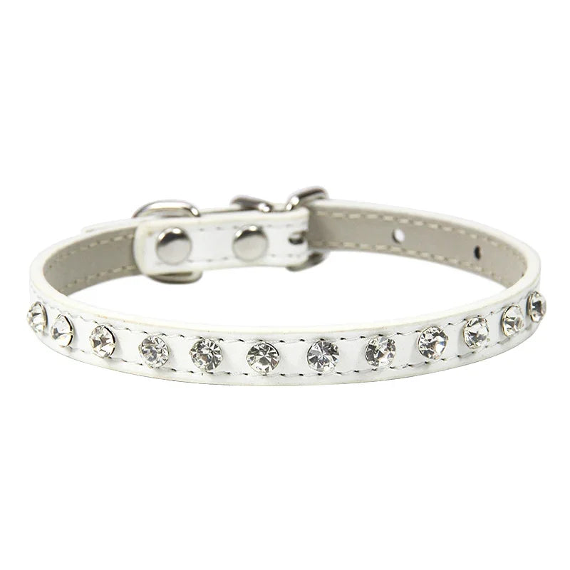 Kitten Luxury Leather Rhinestone Cat Collar