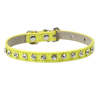 Kitten Luxury Leather Rhinestone Cat Collar