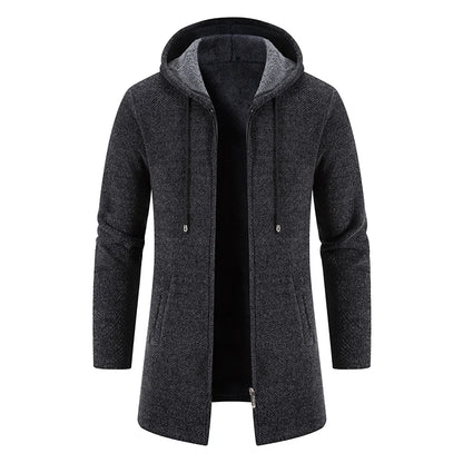 Cozy Hooded Knitwear Jacket for Men
