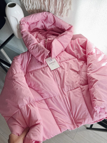 Korean Fluffy Hooded Breadwar Down Jacket