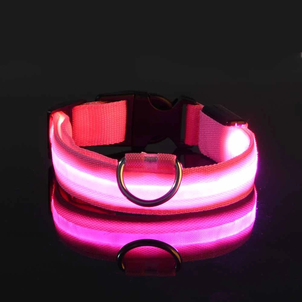 LED Night Safety Flashing Glow Fluorescent Dog Collar