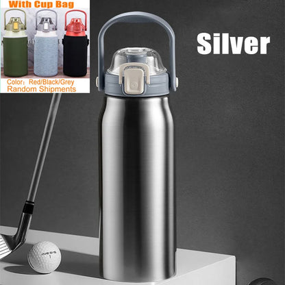 Large Capacity Stainless Steel Tumbler with Straw

